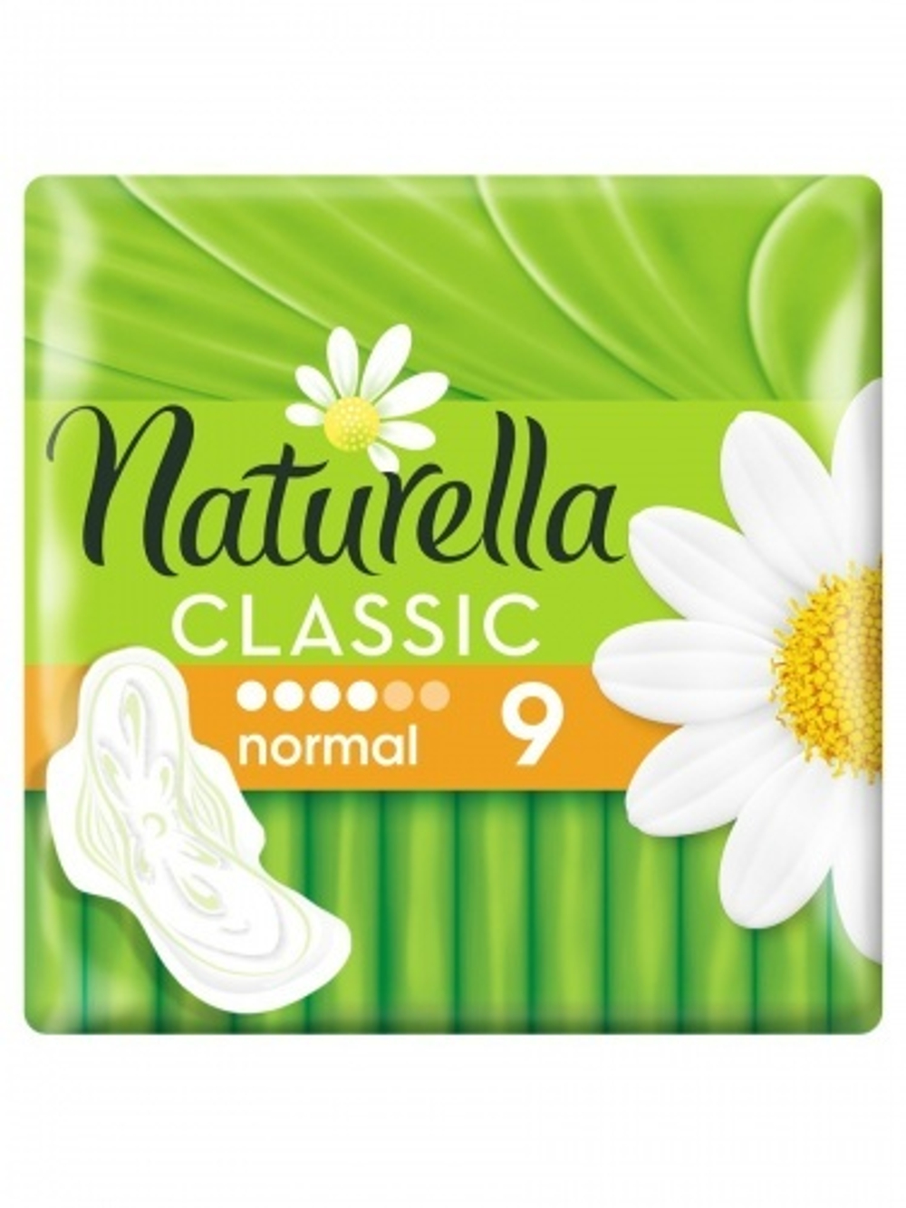 NATURELLA Classic 9 шт. Normal Single Camomile Женские гигиенические прокладки ароматизир с крылышк