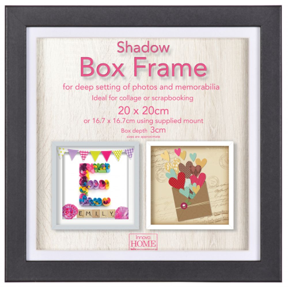 Innova PI01580 фоторамка 20*20cm Shadow Box Black (окно 17*17см), черный, МДФ | Innova