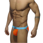 Оранжевые мужские плавки-танга с ярким поясом (Размер: XL) (Цвет: оранжевый)