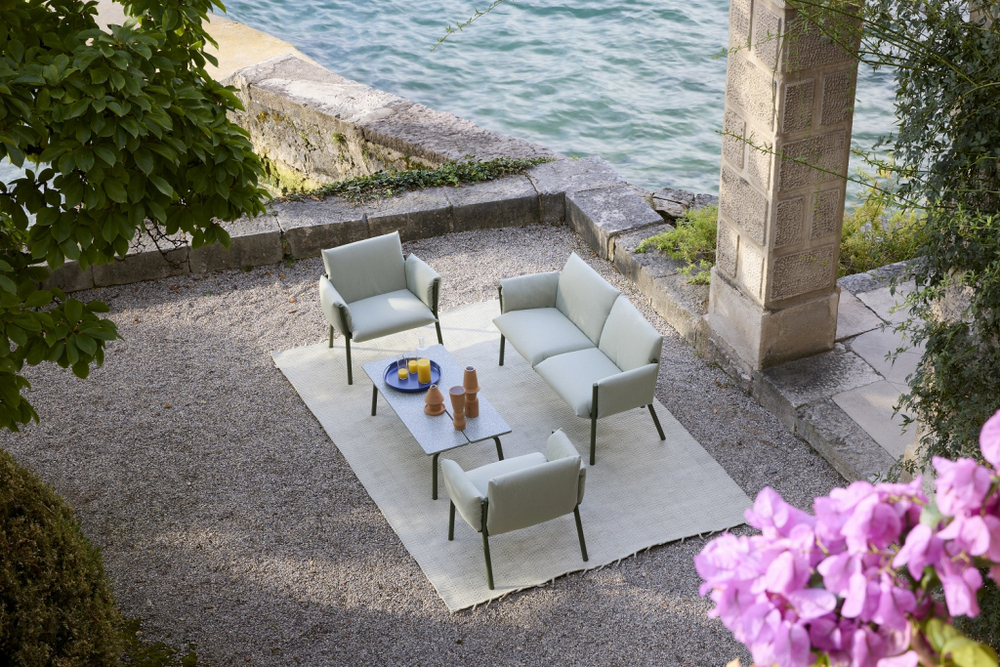 Кресло лаунж металлическое c подушками Scab Design Brezza Lounge, оливковый, светло-зеленый