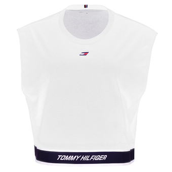 Женский топ теннисный Tommy Hilfiger Relaxed Tape C-NK Tank - белый