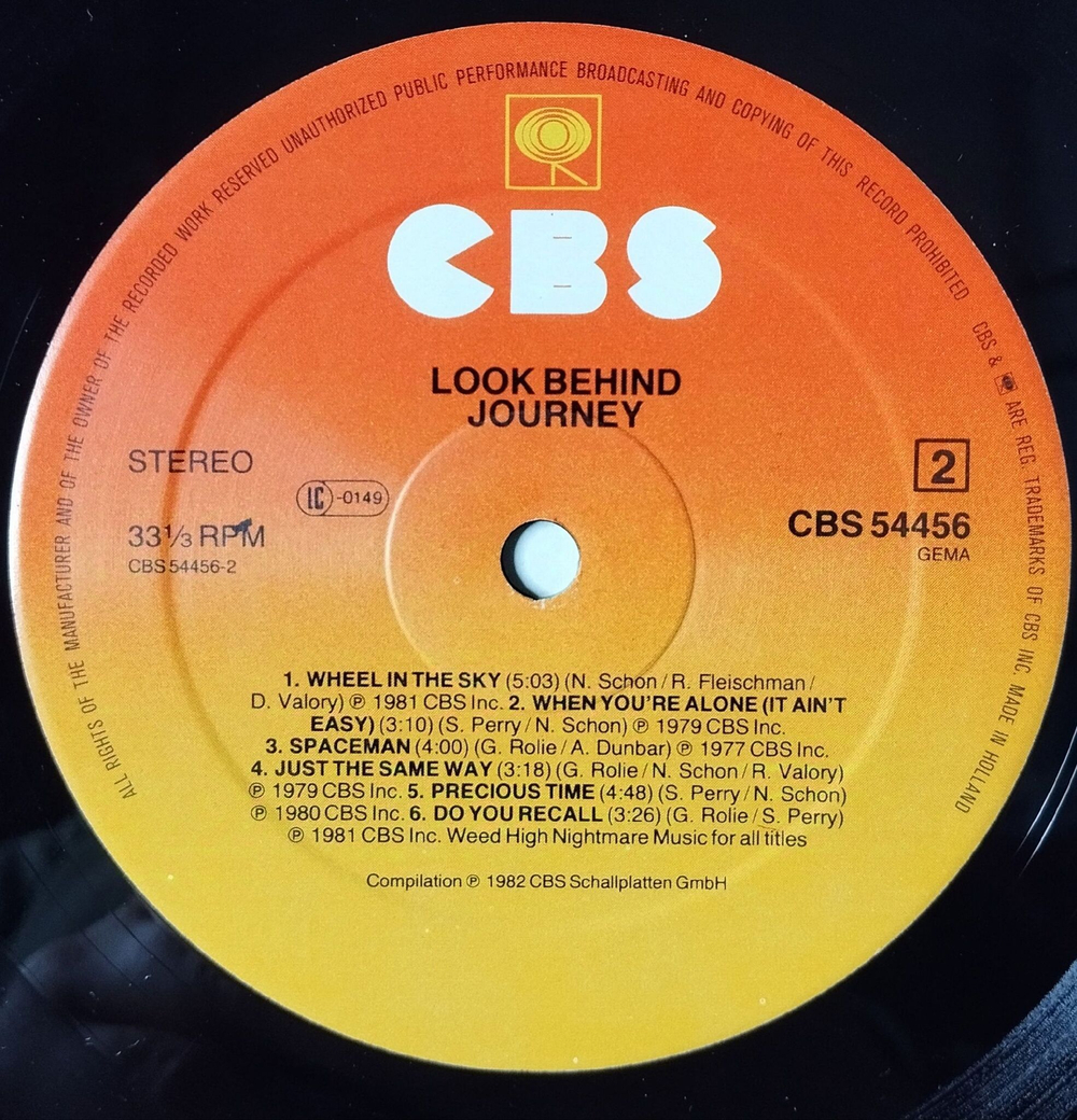 Винтажная виниловая пластинка LP The Best Of Journey Look Behind (Holland 1982)