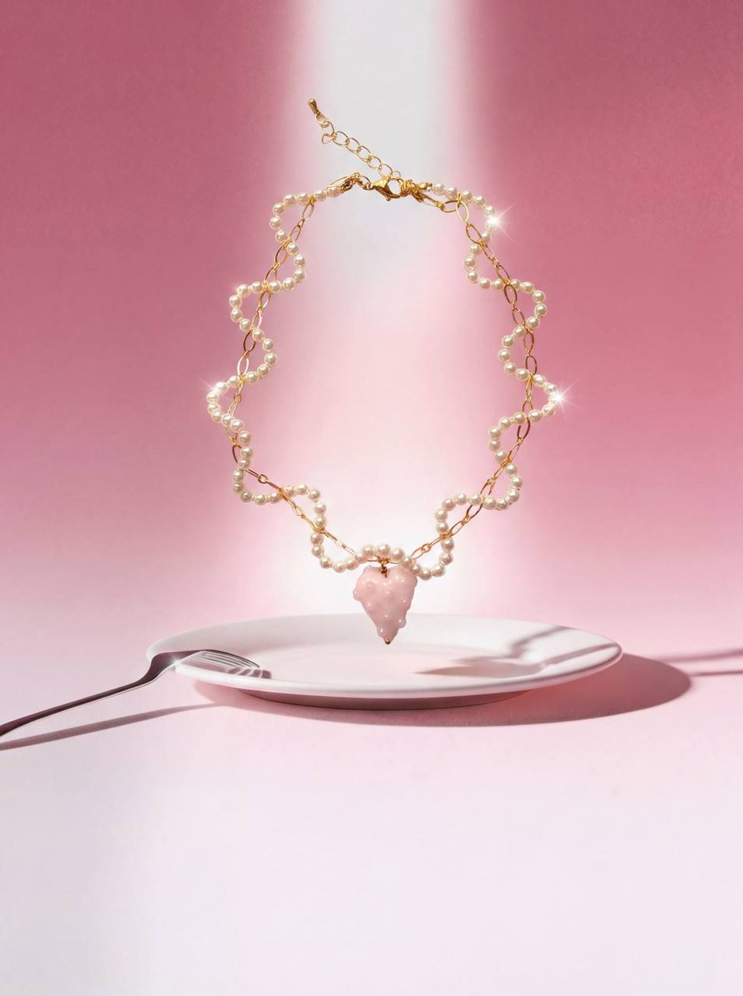 Колье «Нежное Сердце с Жемчугом»