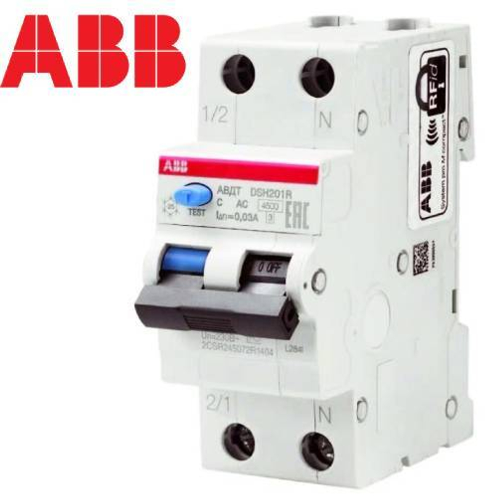 Дифференциальный автоматический выключатель ABB DSH 201 10A
