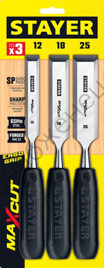 STAYER Max-Cut 3 предм., Набор стамесок (1820-H3)