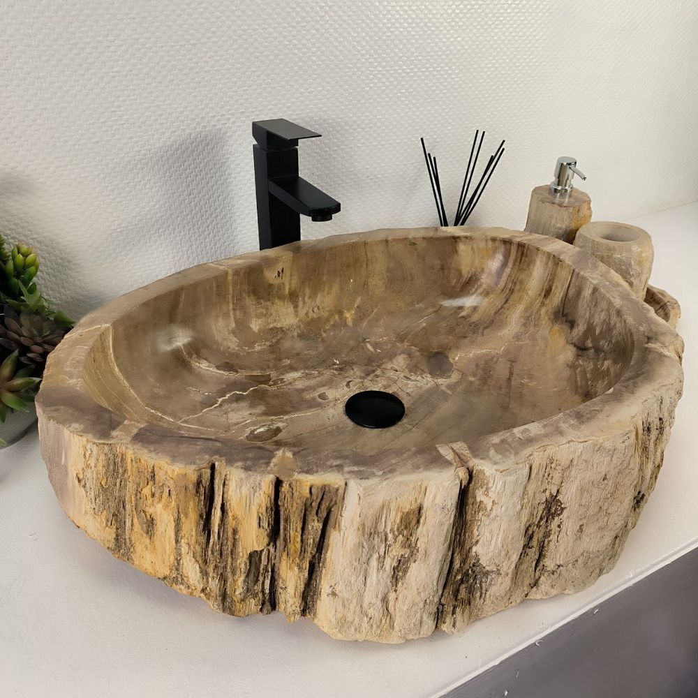 Каменная раковина из окаменелого дерева OD-04824 (60*55*15) 0176 из натурального камня