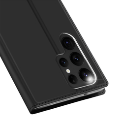 Чехол книжка из PU кожи черного цвета от Dux Ducis для Samsung Galaxy S23 Ultra, серия Skin Pro Series Case