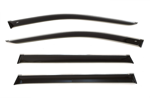 Дефлекторы боковых окон Cobra Tuning на Toyota Rav 4 V 5d 2019 хромированный молдинг арт.T214019CR