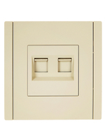 FORTE&PIANO Розетка двойная RJ11+RJ45 кат.5E FP435 ваниль IEK