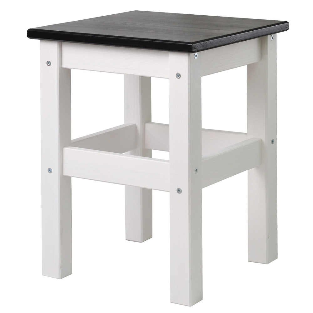 Табурет для кухни, 33х33х45, Одвар, деревянный, для кухни, сосна, белый/черный, IKEA