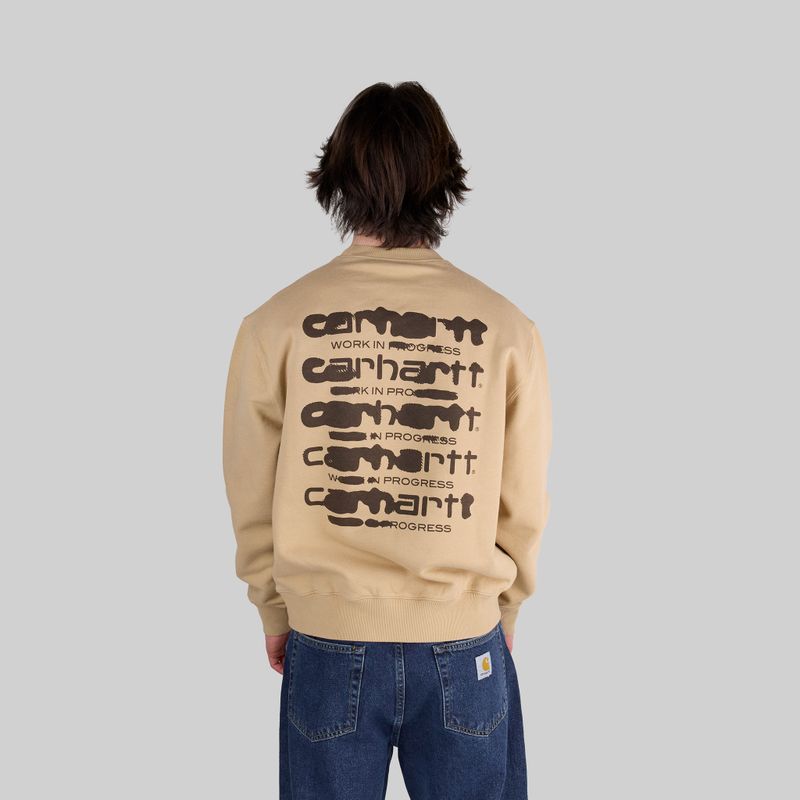 Толстовка мужская Carhartt WIP Ink Bleed Sweatshirt артикул:I032866_sable_tobacco - купить в магазине Дайс