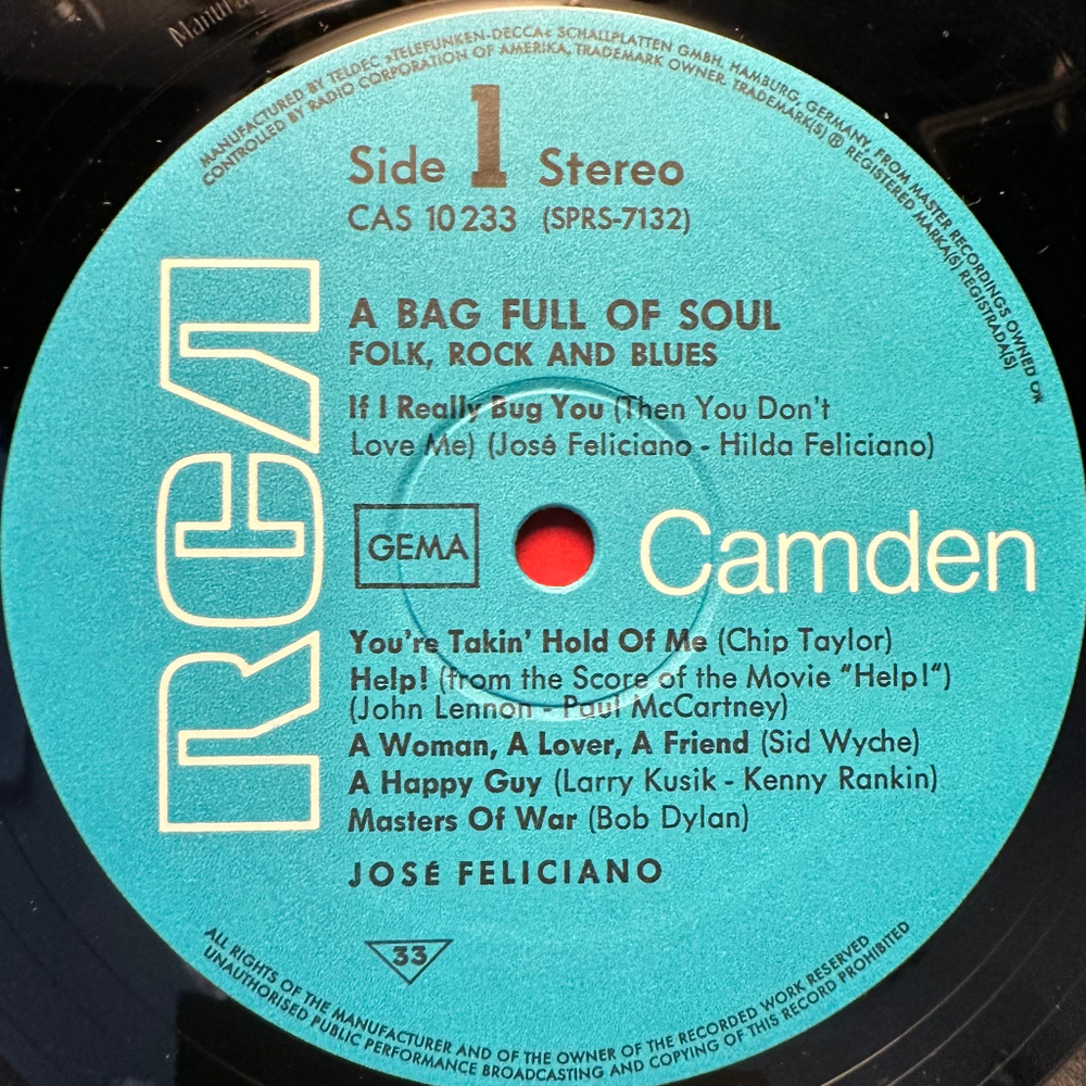 Jose Feliciano - A Bag Full Of Soul (Германия 1969г.)