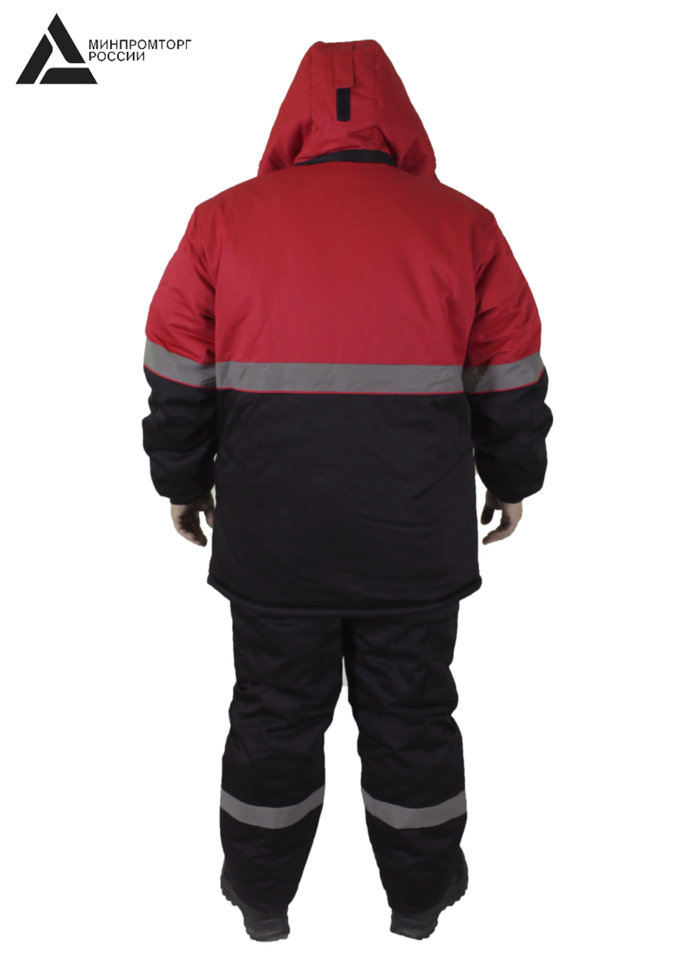 Костюм мужской зимний «СЕВЕРНАЯ ШИРОТА» (куртка+брюки) цв.черный/красный БОЛЬШОЙ РАЗМЕР