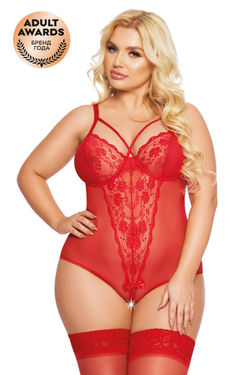 Боди SoftLine Collection Amanda, красный, XL