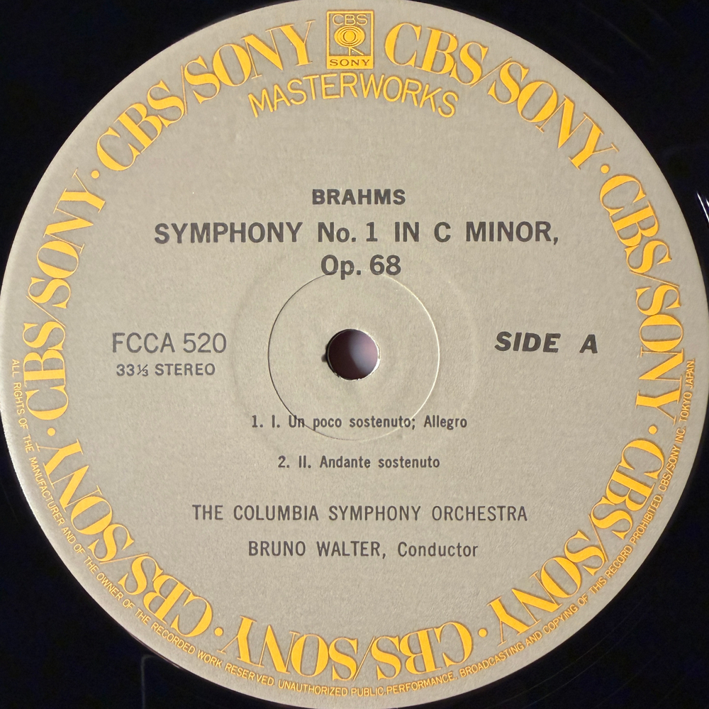 Виниловая пластинка Брамс - Симфония №1 LP