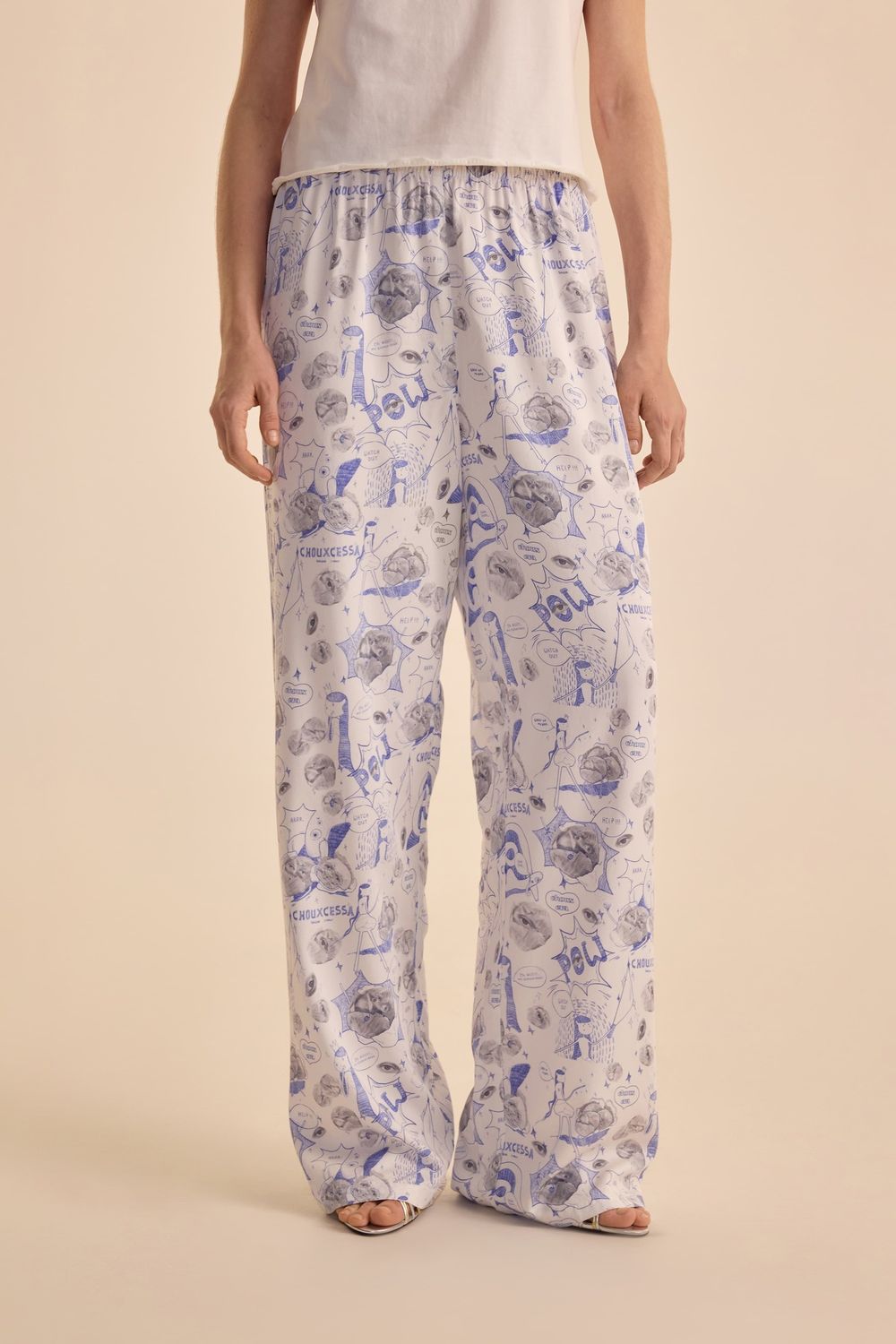 Брюки с принтом (Guilty Pleasure), белые