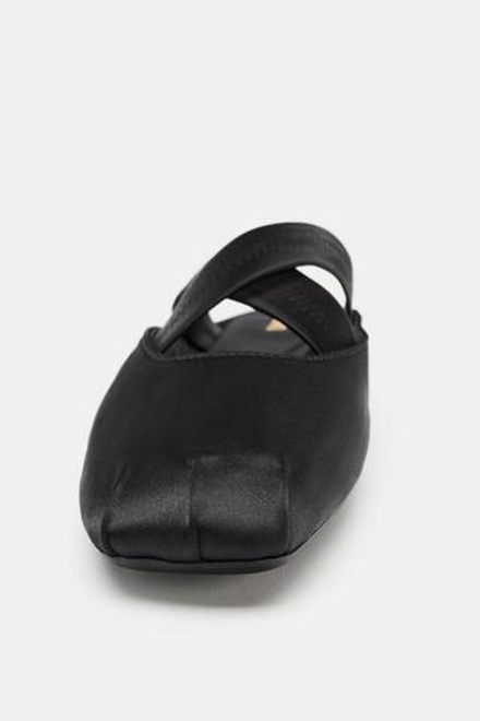 ZARA БАЛЕТКИ‑МЮЛИ С ЭЛАСТИЧНЫМИ ПЕРЕКРЕЩИВАЮЩИМИСЯ РЕМЕШКАМИ, ЧЕРНЫЙ