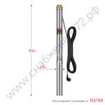 ЗУБР 800 Вт, 60 м напор, скважинный центробежный насос, корпус из нержавеющей стали (НСЦ-75-60)