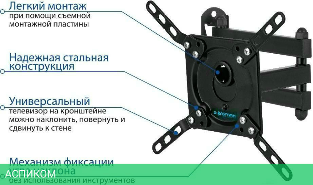 Кронштейн Kromax DIX-14 черный (20263)