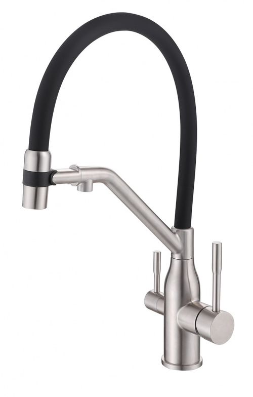 15051 Смес. для кухни под фильт., МАГНИТ. (САТИН+ЧЕР.) ViEiR (10/1шт)