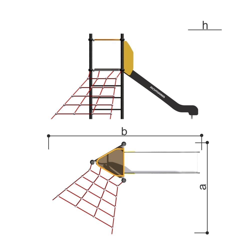 Детский спортивный комплекс с горкой Серия треугольник Romana 401.28.00