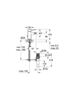 Смеситель для биде Grohe BauClassic со сливным гарнитуром