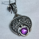 Подвеска "Лунница" аметист/голубой топаз