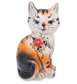 ГЛ- 093/1 Фигурка «Кошка» (Гжельский фарфор)