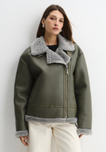 Дубленка Авиатор олива