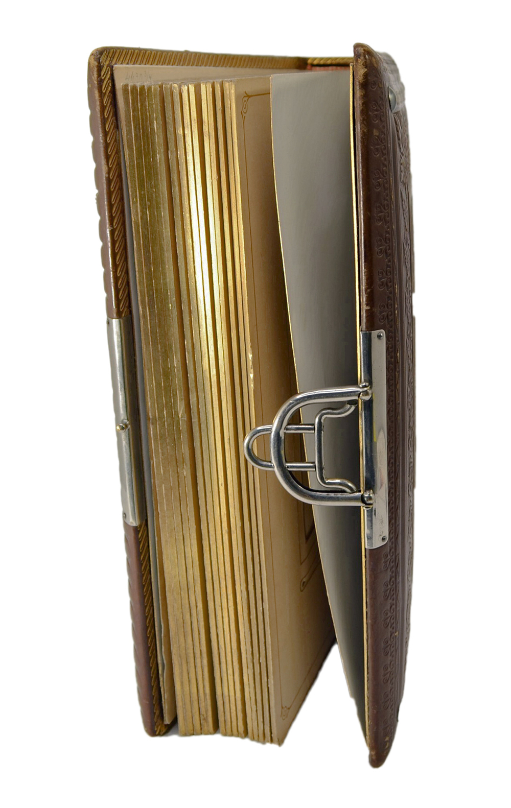 Фотоальбом. Австрия. 1890-х гг. Кожа, картон, золочение, латунь. Размер: 23 × 30 см.