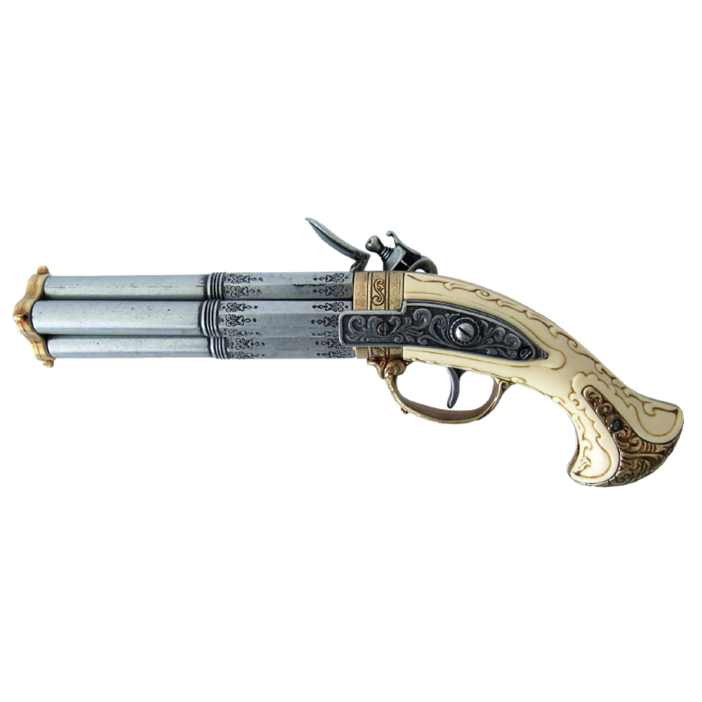 Denix Пистоль 4-х ствольный, системы Флинтлок, Франция 18 в.