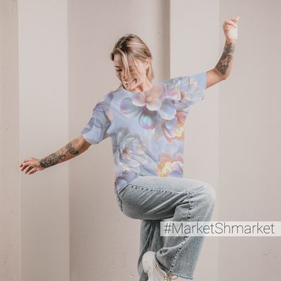 Футболка женская оверсайз с принтом 