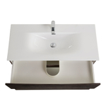 Тумба с раковиной подвесная BelBagno MARINO-CER-N-1000-2C-SO-RNG-P Rovere Nature Grigio, раковина белая BB-8099-100