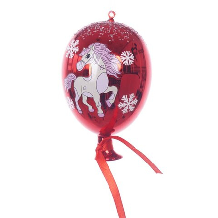 GAEM Украшение новогоднее "Воздушный шарик с лошадкой", L7 W7 H11 см