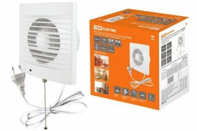 Вентилятор бытовой настенный 100 СВп, с выключателем и проводом 1,3 м, TDM SQ1807-0013