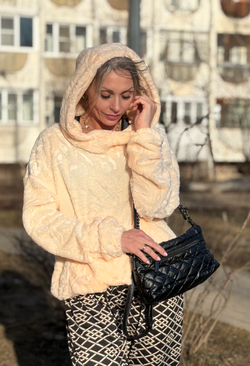 Худи /эко мех / персик