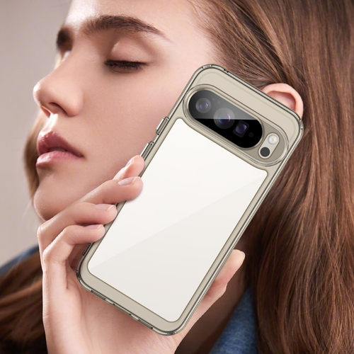 Прозрачный чехол для Google Pixel 10 Pro XL, мягкие усиленные рамки серого цвета