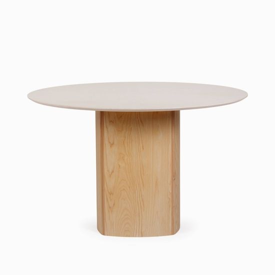 Круглый обеденный стол Addy диаметр 120 деревянная ножка, столешница из камня