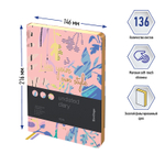 Ежедневник недатированный, А5, 136л., кожзам, Berlingo "Style", золотой срез, розовый, с рисунком