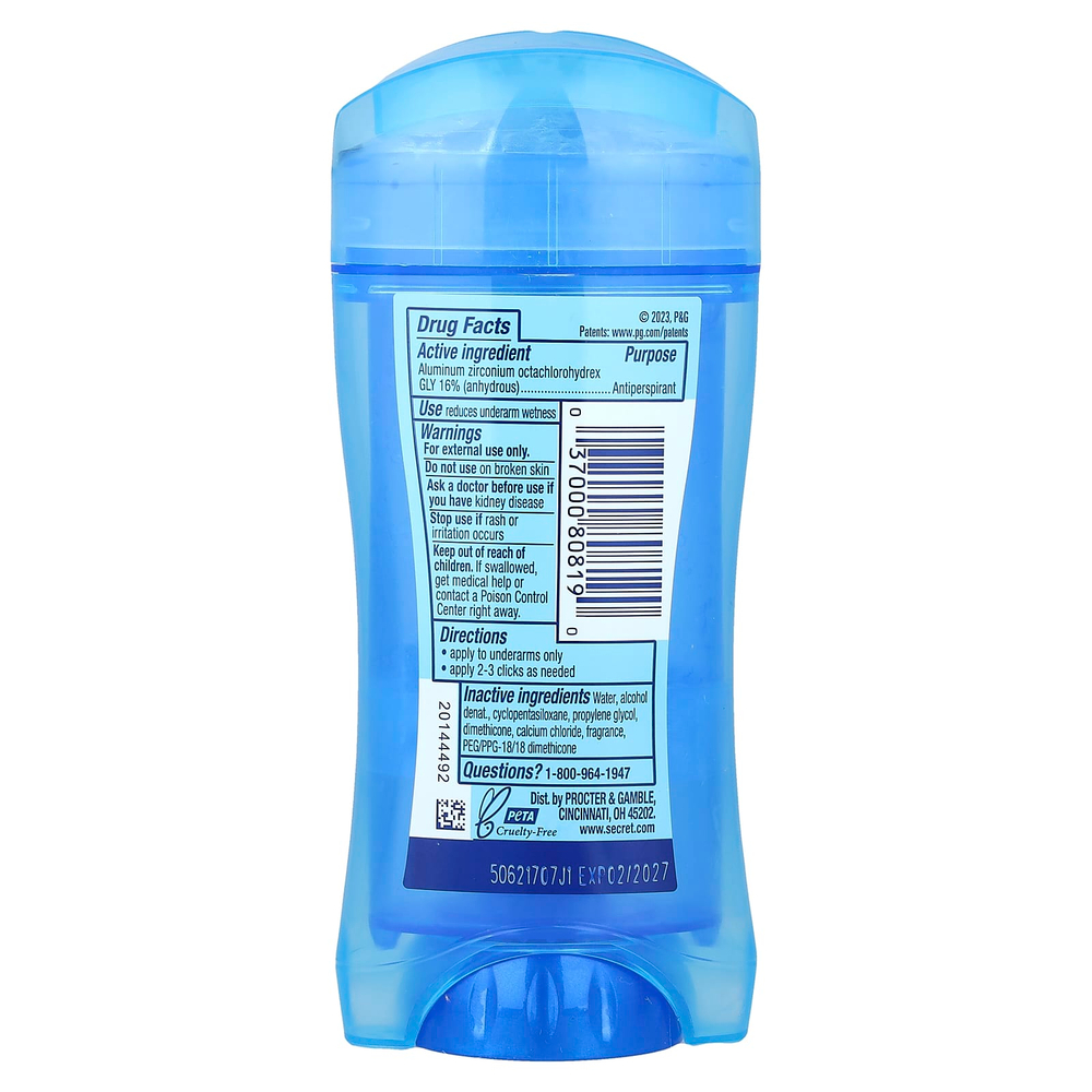 Secret, Outlast®, прозрачный дезодорант-гель, защита в течение 72 часов, 73 г (2,6 унции)