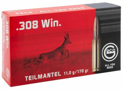 Патрон .308 Win Geco пуля ТМ SP 11,0 г, коробка 20 шт.