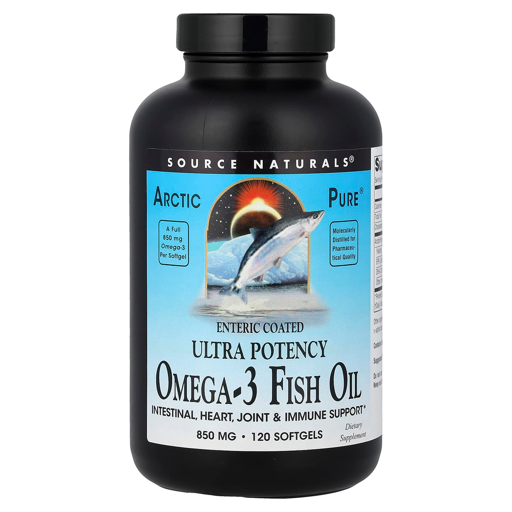 Source Naturals, Arctic Pure®, омега-3 рыбий жир, 850 мг, 120 капсул