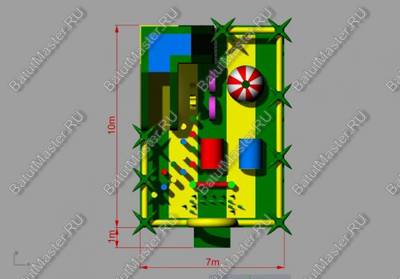 Коммерческий надувной батут "Джунгли малый"
