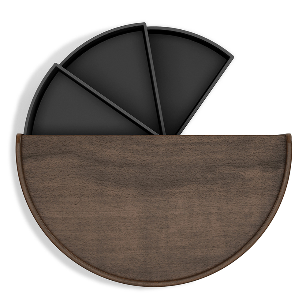 Шкатулка moona, черная/орех