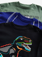 Лонгслив для мальчика Next 683-149, 3 шт., Черный, Хаки, Синий