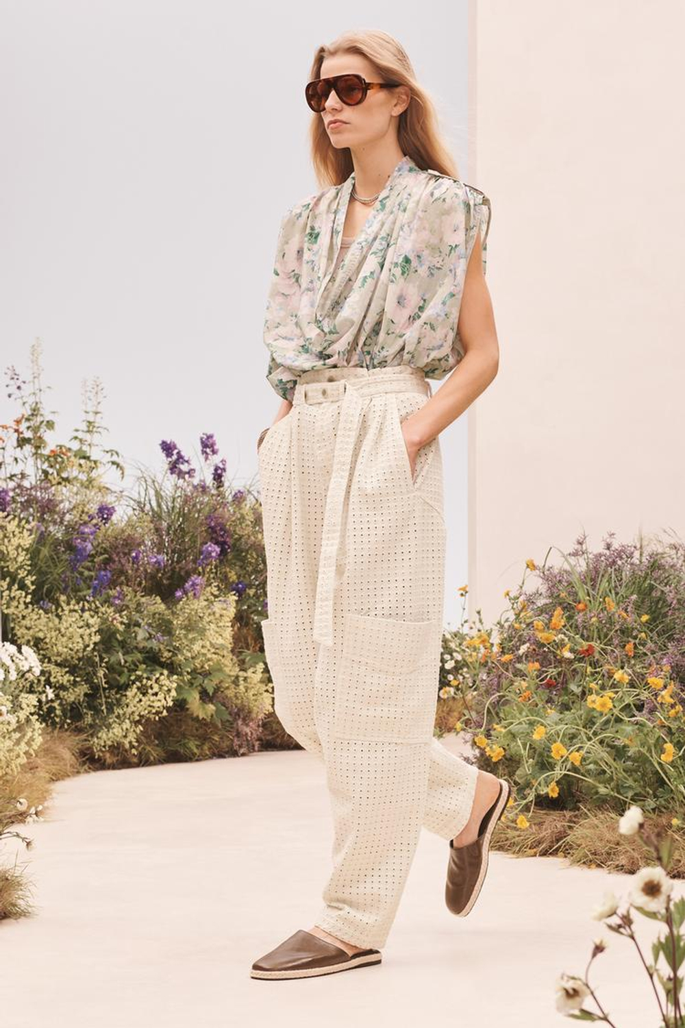 ZARA ТОП С ПРИНТОМ, ЗЕЛЕНЫЙ