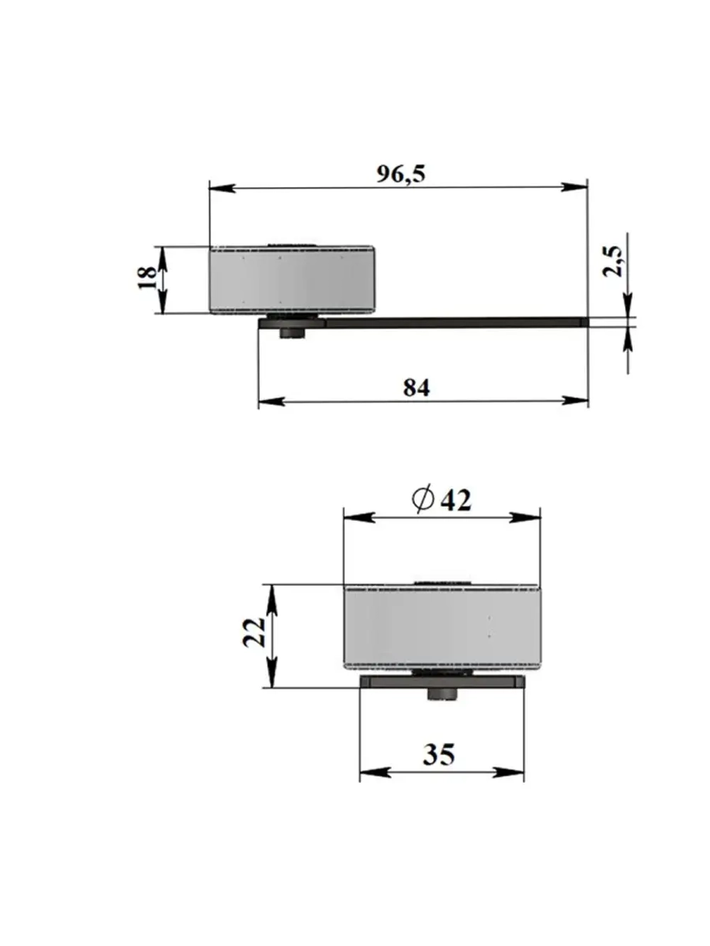 Колесная опора на площадке мебельная №424, 2 шт.