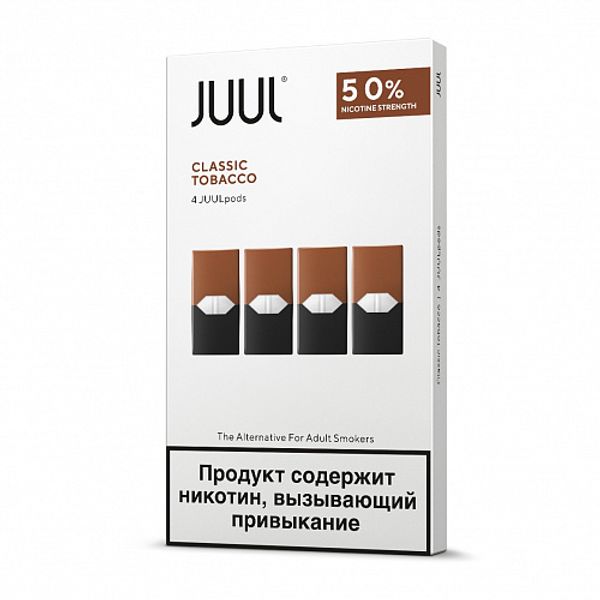 Купить Картридж Juul Labs x4 JUUL 59 мг, 0,7 мл - Classic Tobacco