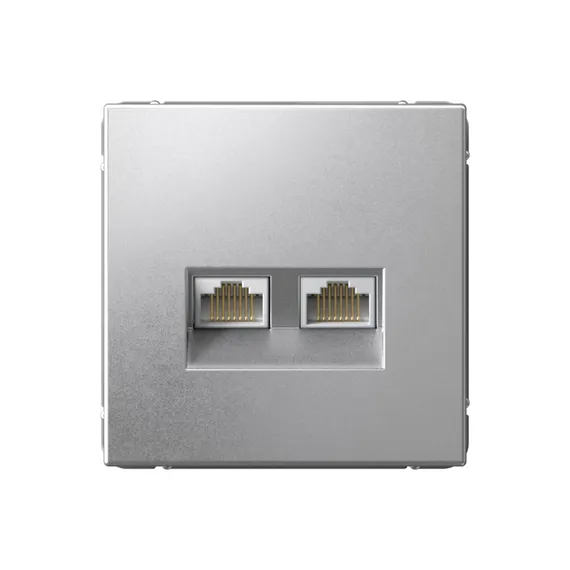 Розетка двойная компьютерная ArtGallery RJ45+RJ45 кат. 6A механизм алюм. SE GAL000388