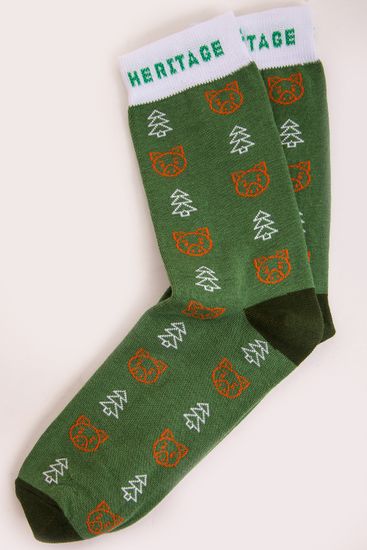 Носки ЗАПОРОЖЕЦ Свинки Ёлочки (женские) (Зеленый (Темно-Зеленый)